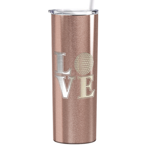 Love Golf Laser Engraved on Stainless Steel Golf Tumbler