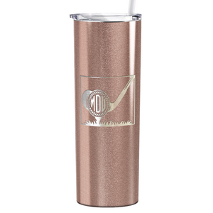 Personalized Monogrammed Golf Ball Laser Engraved on Stainless Steel Golf Tumbler