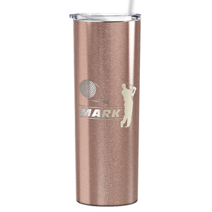 Personalized Golfer Laser Engraved on Stainless Steel Golf Tumbler