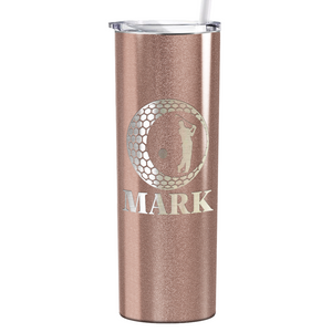 Personalized Golfer in Ball Laser Engraved on Stainless Steel Golf Tumbler