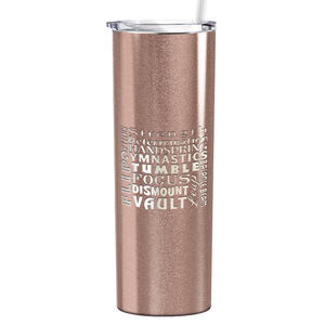 Gymnastics Strength and Focus Laser Engraved on Stainless Steel Gymnastics Tumbler