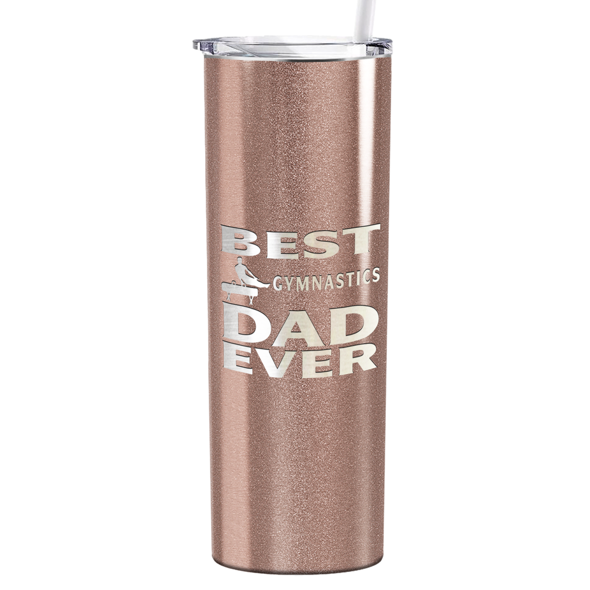Best Gymnastics Dad Ever Laser Engraved on Stainless Steel Gymnastics Tumbler