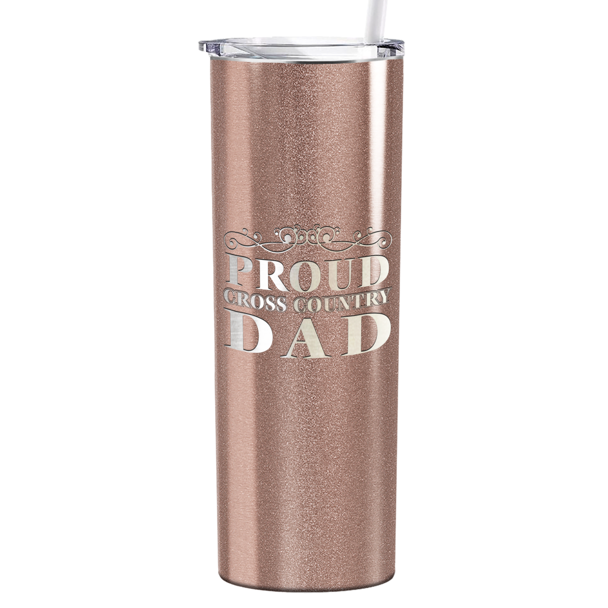 Proud Cross Country Dad Laser Engraved on Stainless Steel Cross Country Tumbler