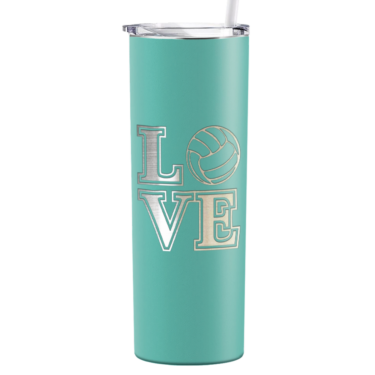 LOVE Volleyball Laser Engraved on Stainless Steel Volleyball Tumbler