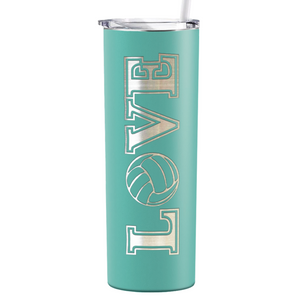 Love Volleyball Laser Engraved on Stainless Steel Volleyball Tumbler