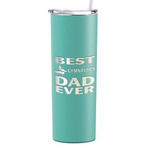 Best Gymnastics Dad Ever Laser Engraved on Stainless Steel Gymnastics Tumbler