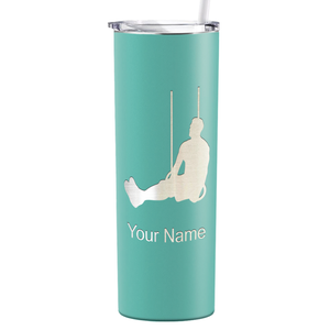 Personalized Male Gymnast Silhouette Laser Engraved on Stainless Steel Gymnastics Tumbler