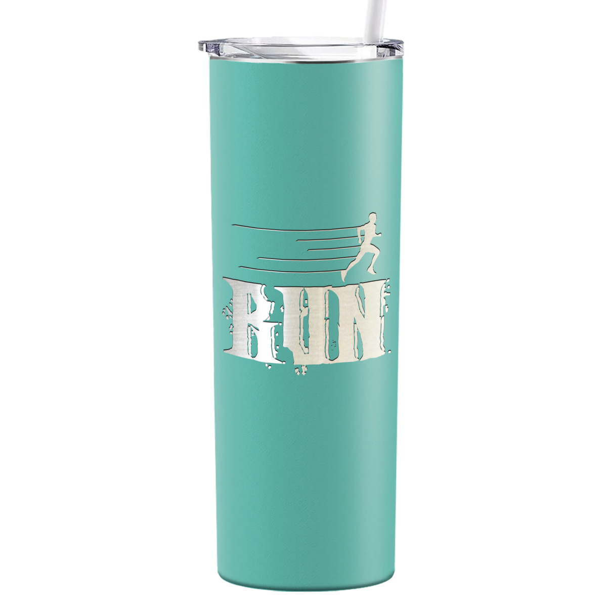 Run Laser Engraved on Stainless Steel Cross Country Tumbler