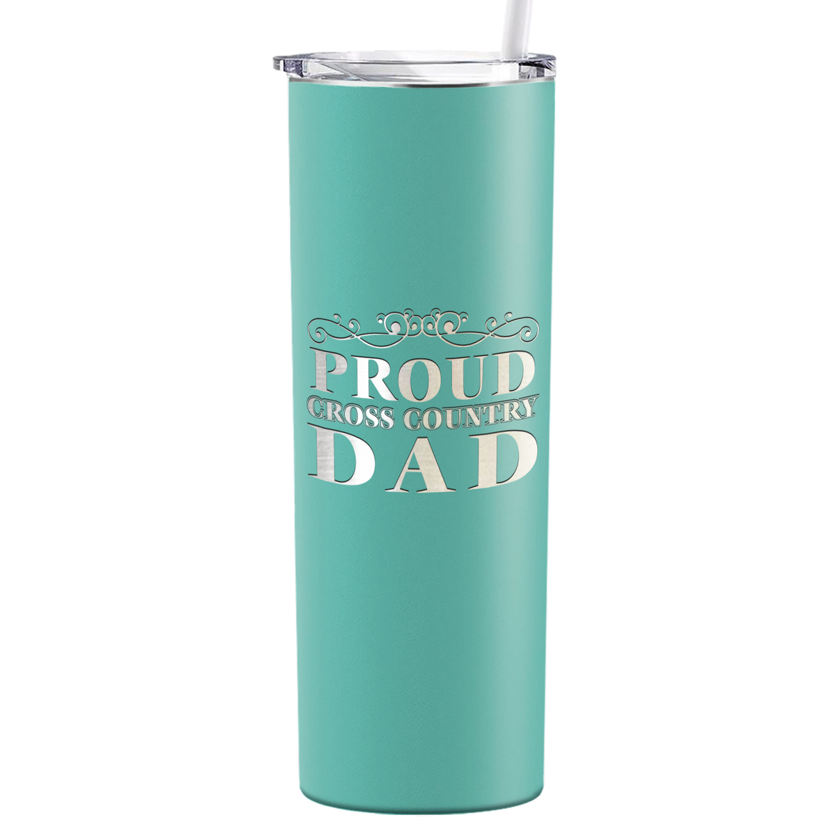 Proud Cross Country Dad Laser Engraved on Stainless Steel Cross Country Tumbler