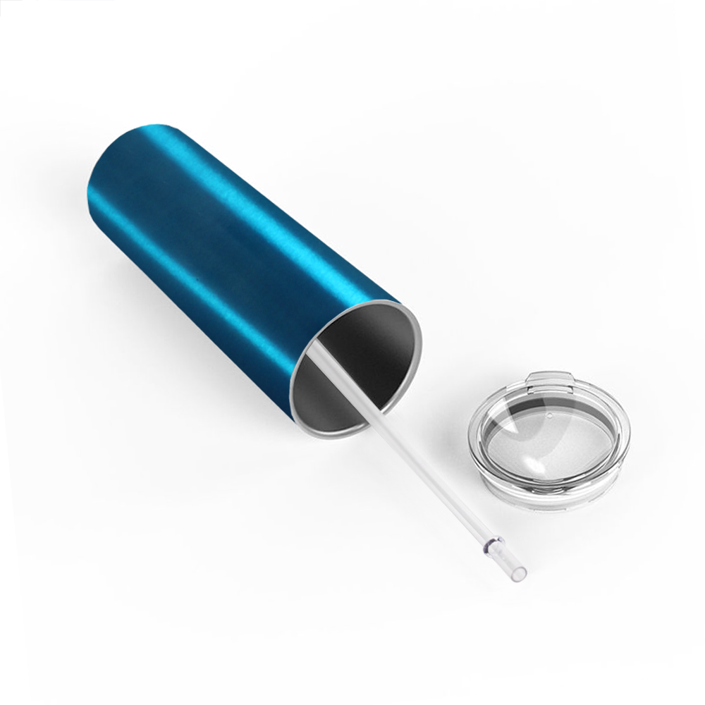 Personalized Engraved 20 oz Skinny 20oz Tumbler - Blue Translucent