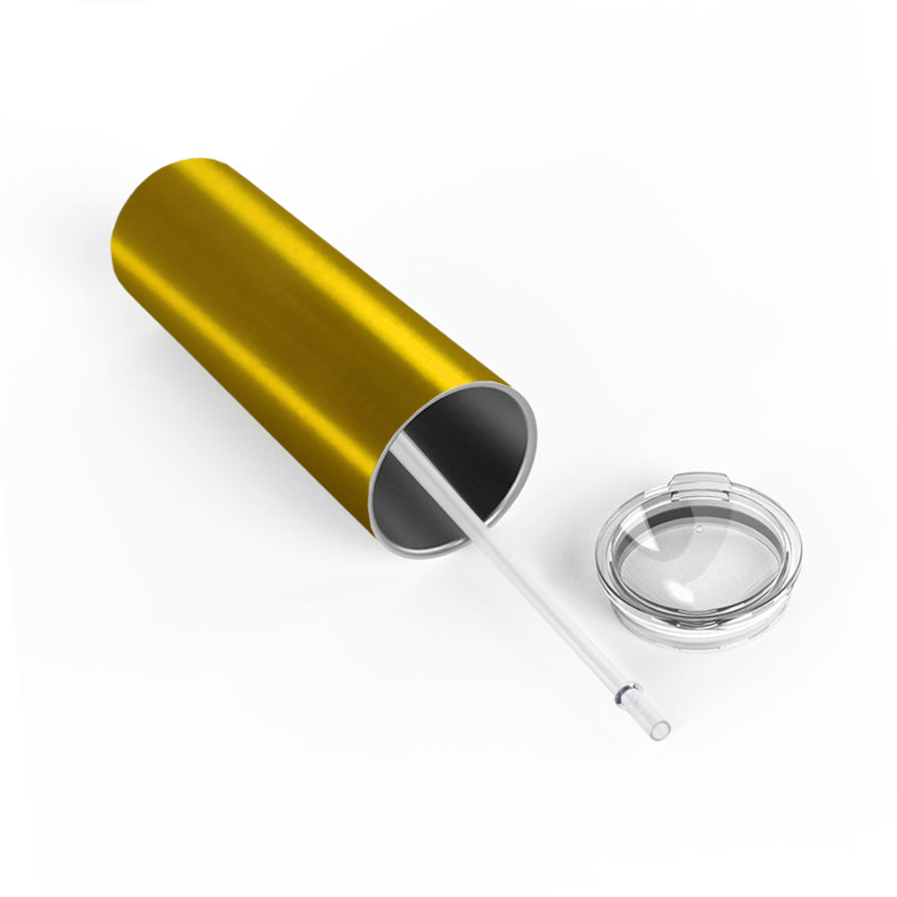 Personalized Engraved 20 oz Skinny 20oz Tumbler - Gold Translucent