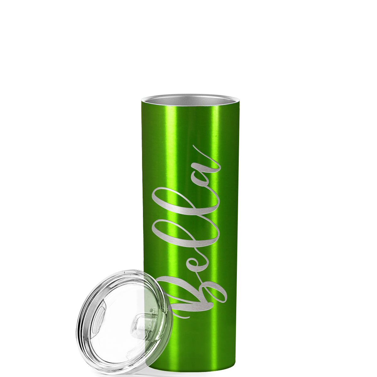 Personalized Engraved 20 oz Skinny 20oz Tumbler - Green Translucent