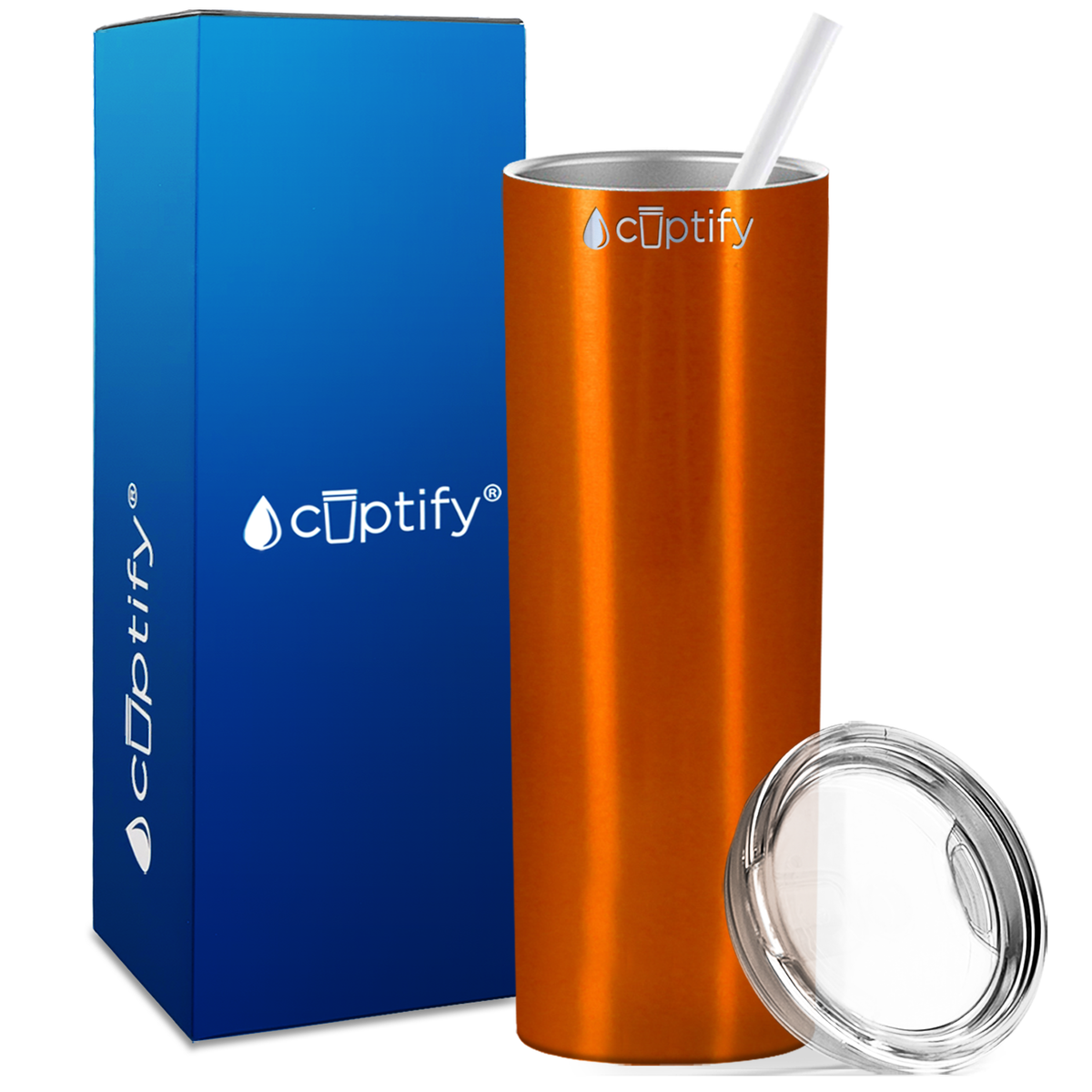  Orange Translucent Skinny Tumbler
