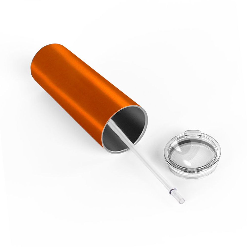 Personalized Engraved 20 oz Skinny 20oz Tumbler - Orange Translucent