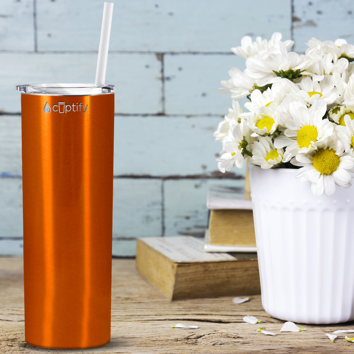  Orange Translucent Skinny Tumbler