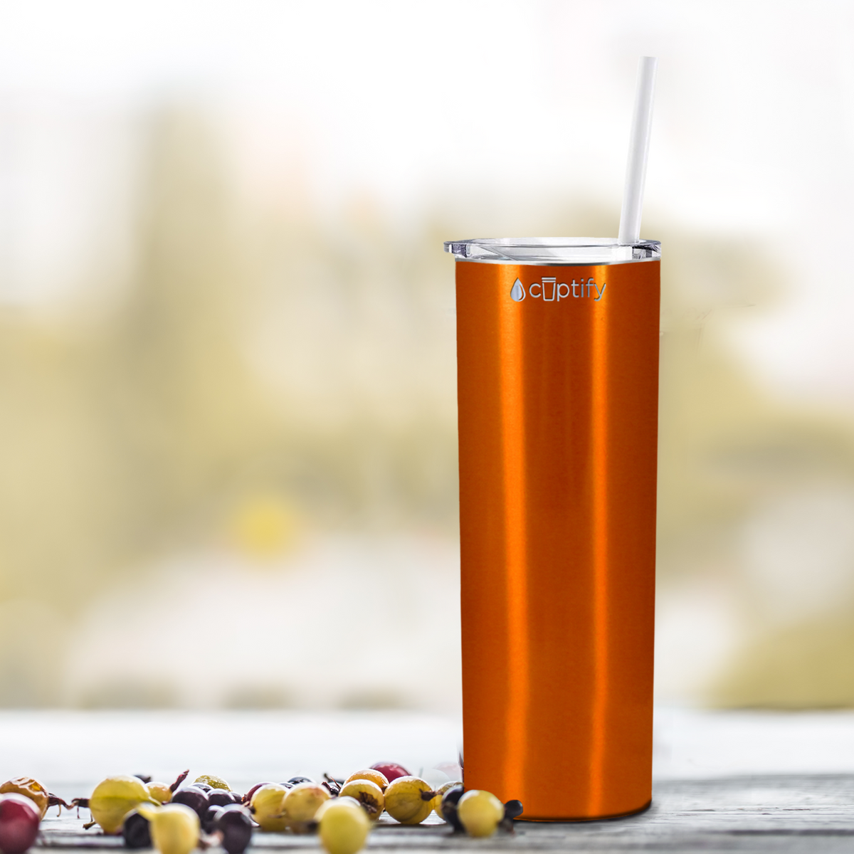  Orange Translucent Skinny Tumbler