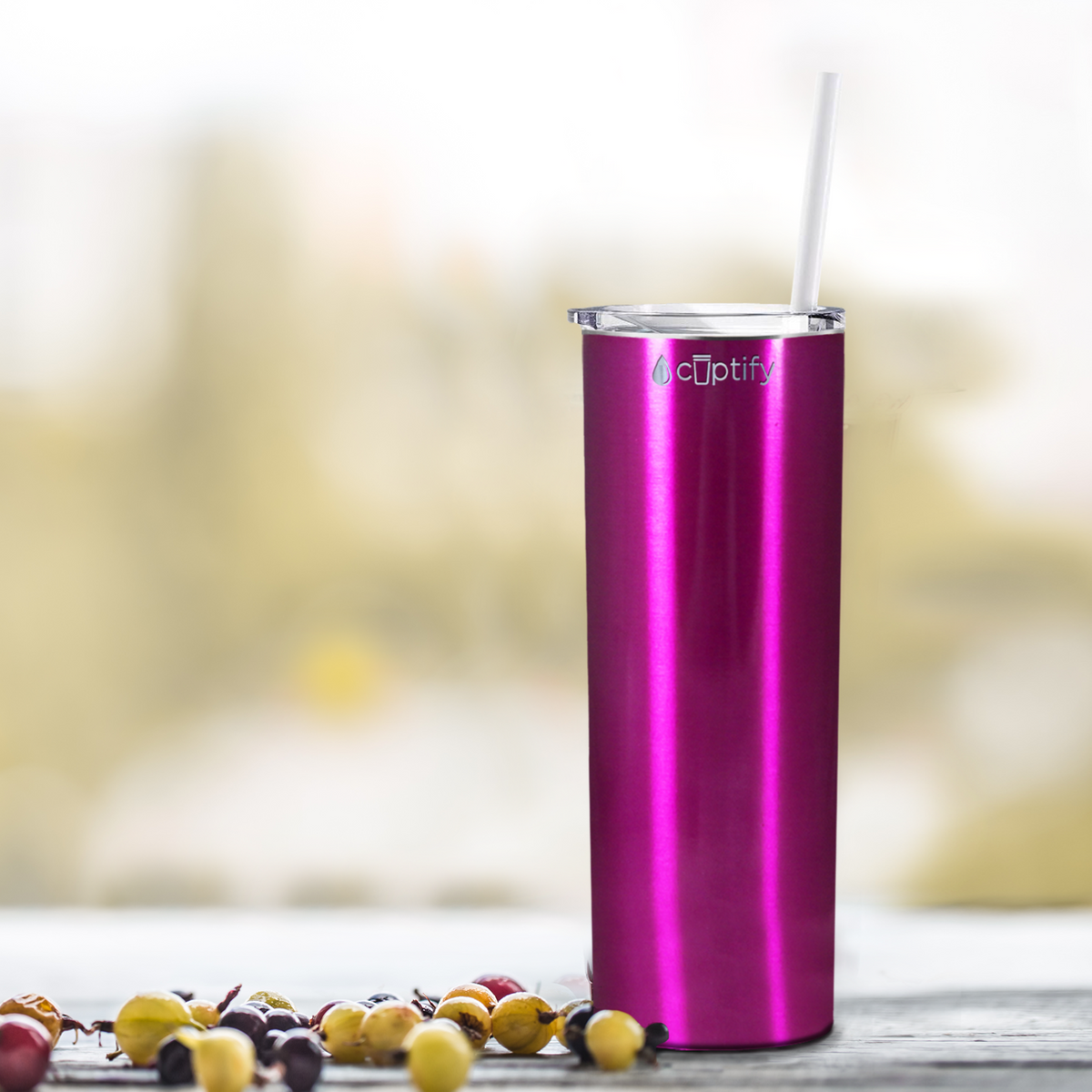  Pink Translucent Skinny Tumbler