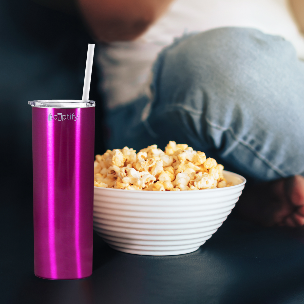  Pink Translucent Skinny Tumbler