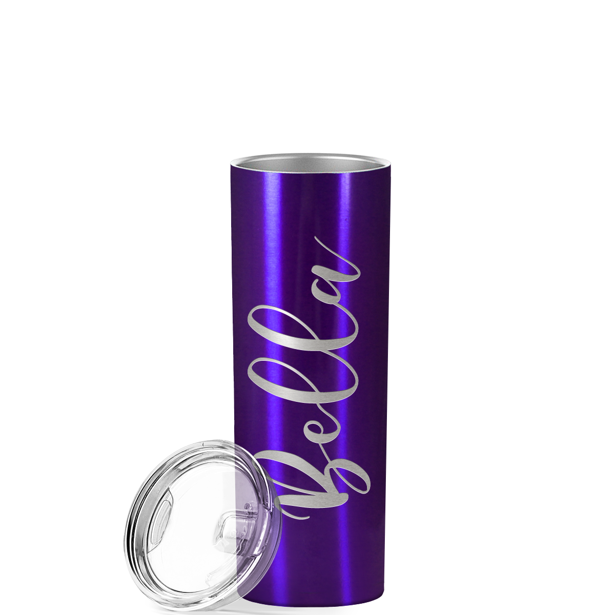 Personalized Engraved 20 oz Skinny 20oz Tumbler - Purple Translucent