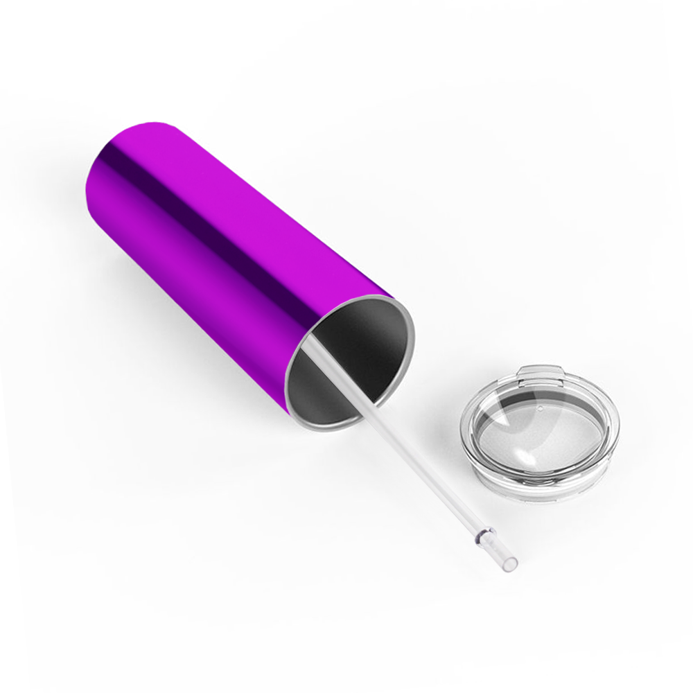 Personalized Engraved 20 oz Skinny 20oz Tumbler - Raspberry Translucent