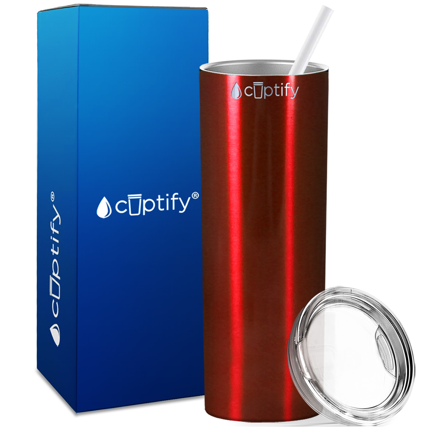  Red Translucent Skinny Tumbler