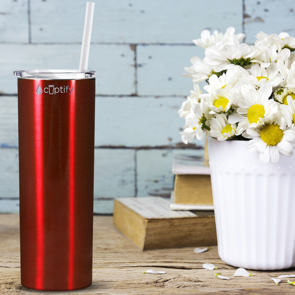  Red Translucent Skinny Tumbler