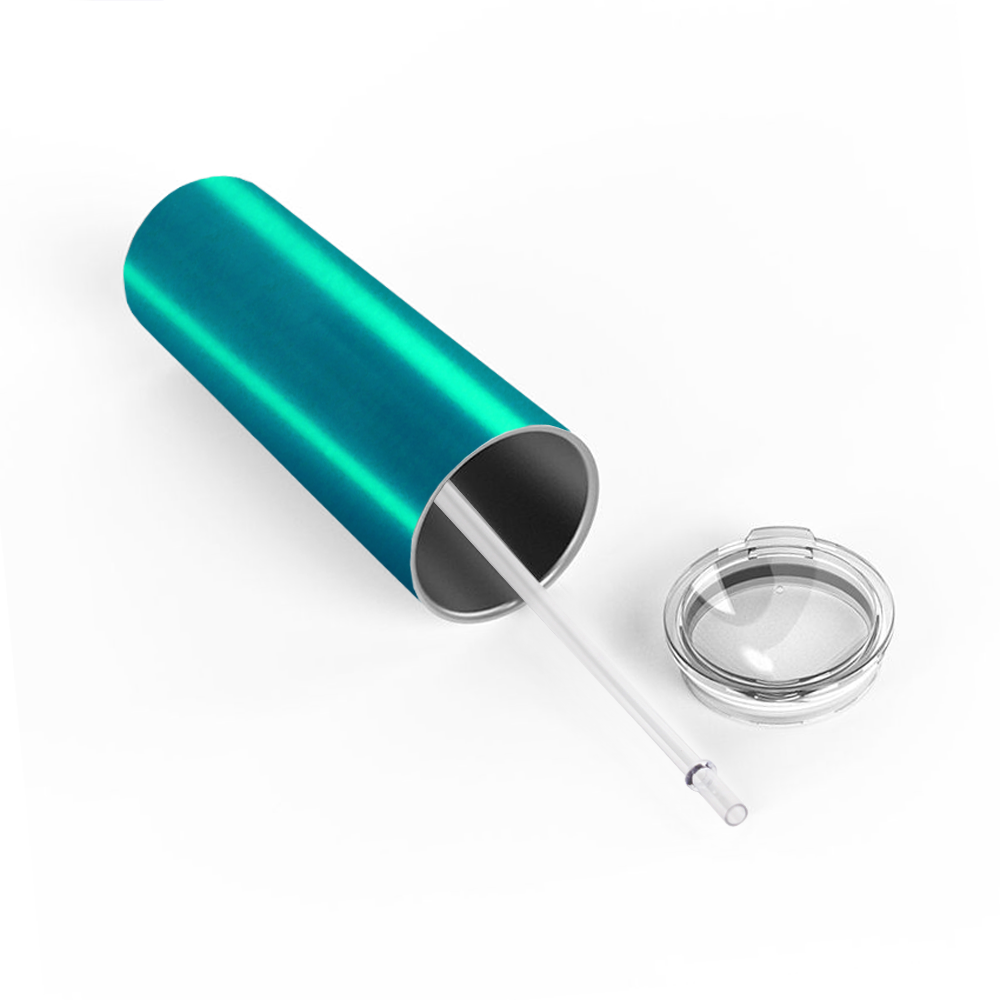 Personalized Engraved 20 oz Skinny 20oz Tumbler - Teal Translucent