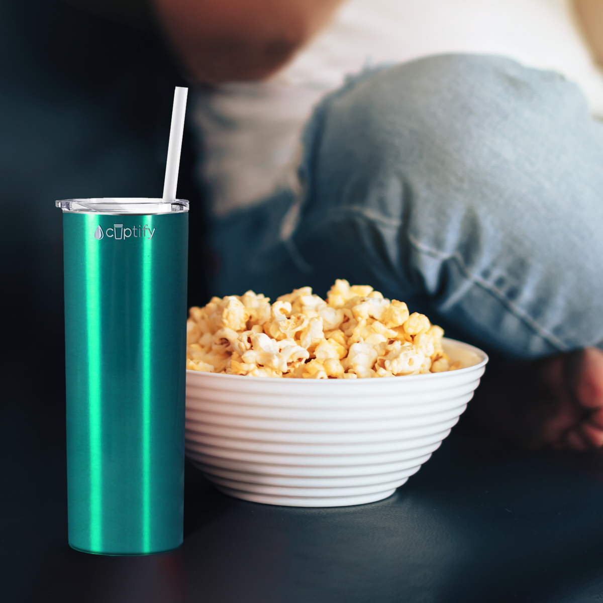  Teal Translucent Skinny Tumbler