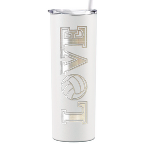 Love Volleyball Laser Engraved on Stainless Steel Volleyball Tumbler