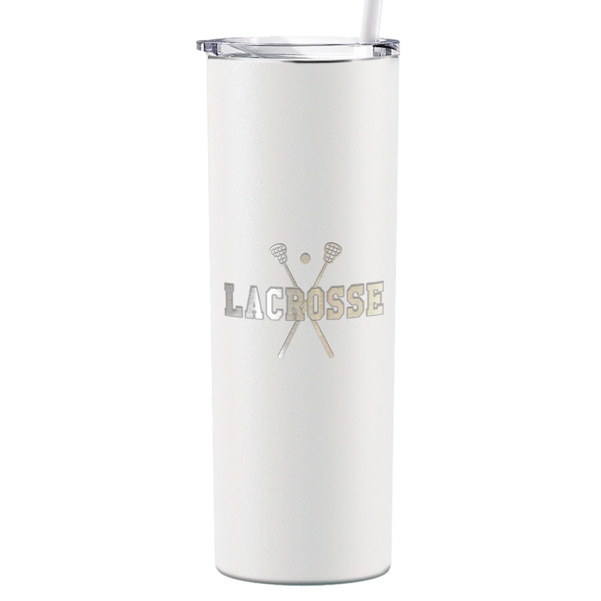 Lacrosse Sticks Laser Engraved on Stainless Steel Lacrosse Tumbler
