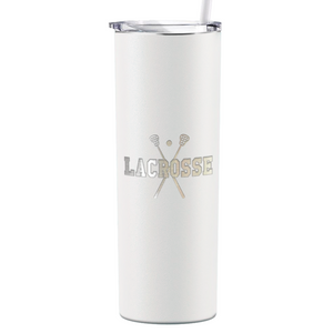 Lacrosse Sticks Laser Engraved on Stainless Steel Lacrosse Tumbler