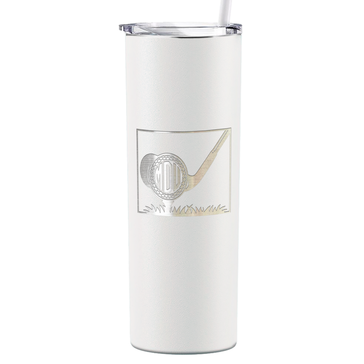 Personalized Monogrammed Golf Ball Laser Engraved on Stainless Steel Golf Tumbler