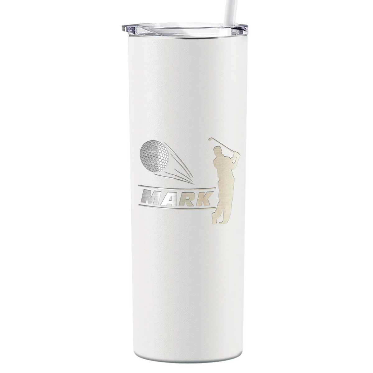 Personalized Golfer Laser Engraved on Stainless Steel Golf Tumbler