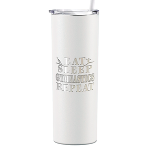 Eat Sleep Gymnastics Repeat Laser Engraved on Stainless Steel Gymnastics Tumbler