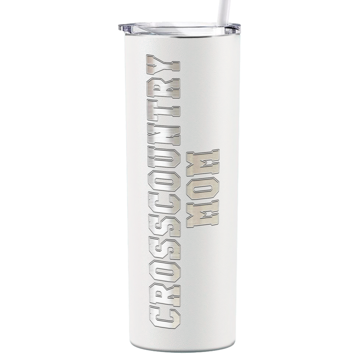 Cross Country Mom Laser Engraved on Stainless Steel Cross Country Tumbler
