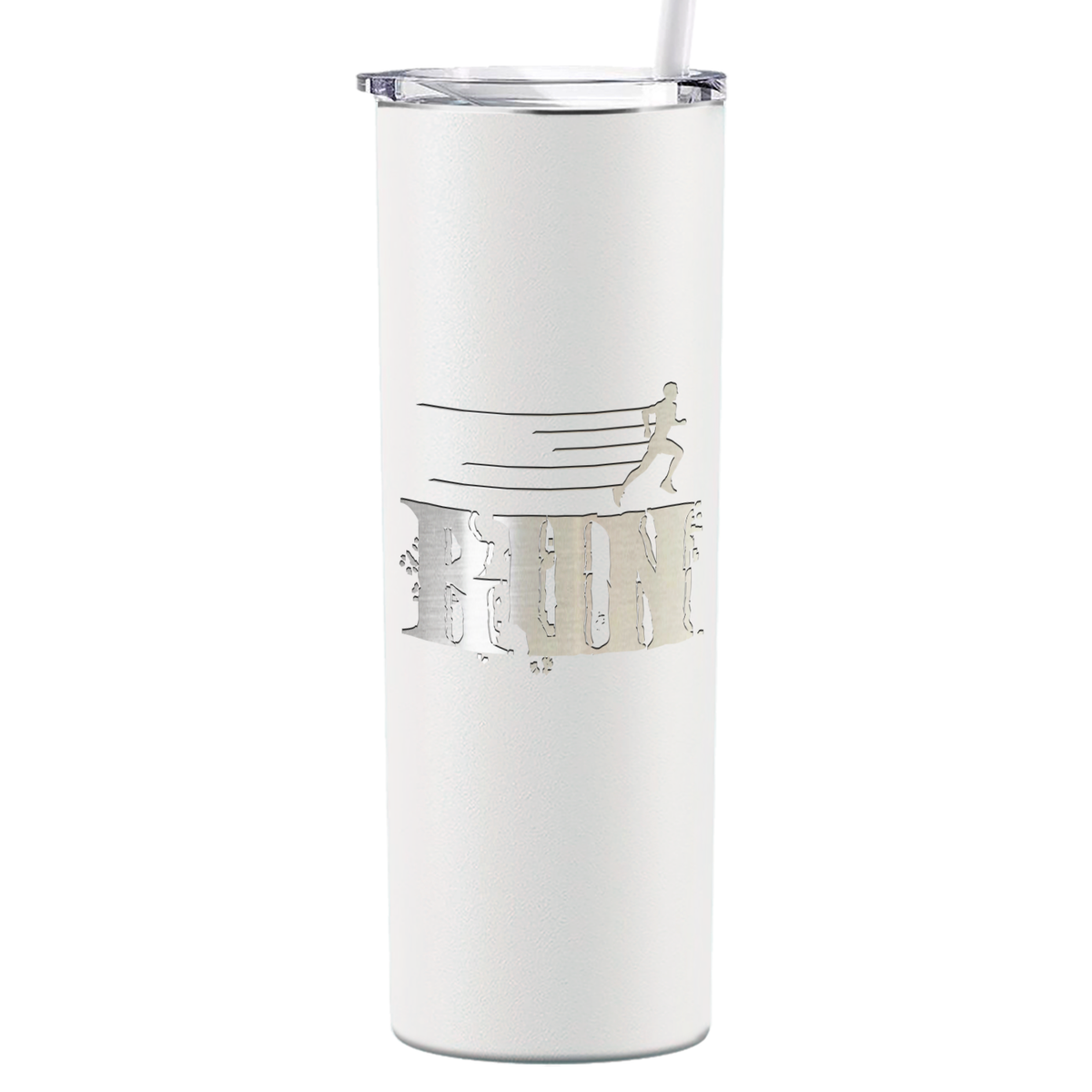 Run Laser Engraved on Stainless Steel Cross Country Tumbler