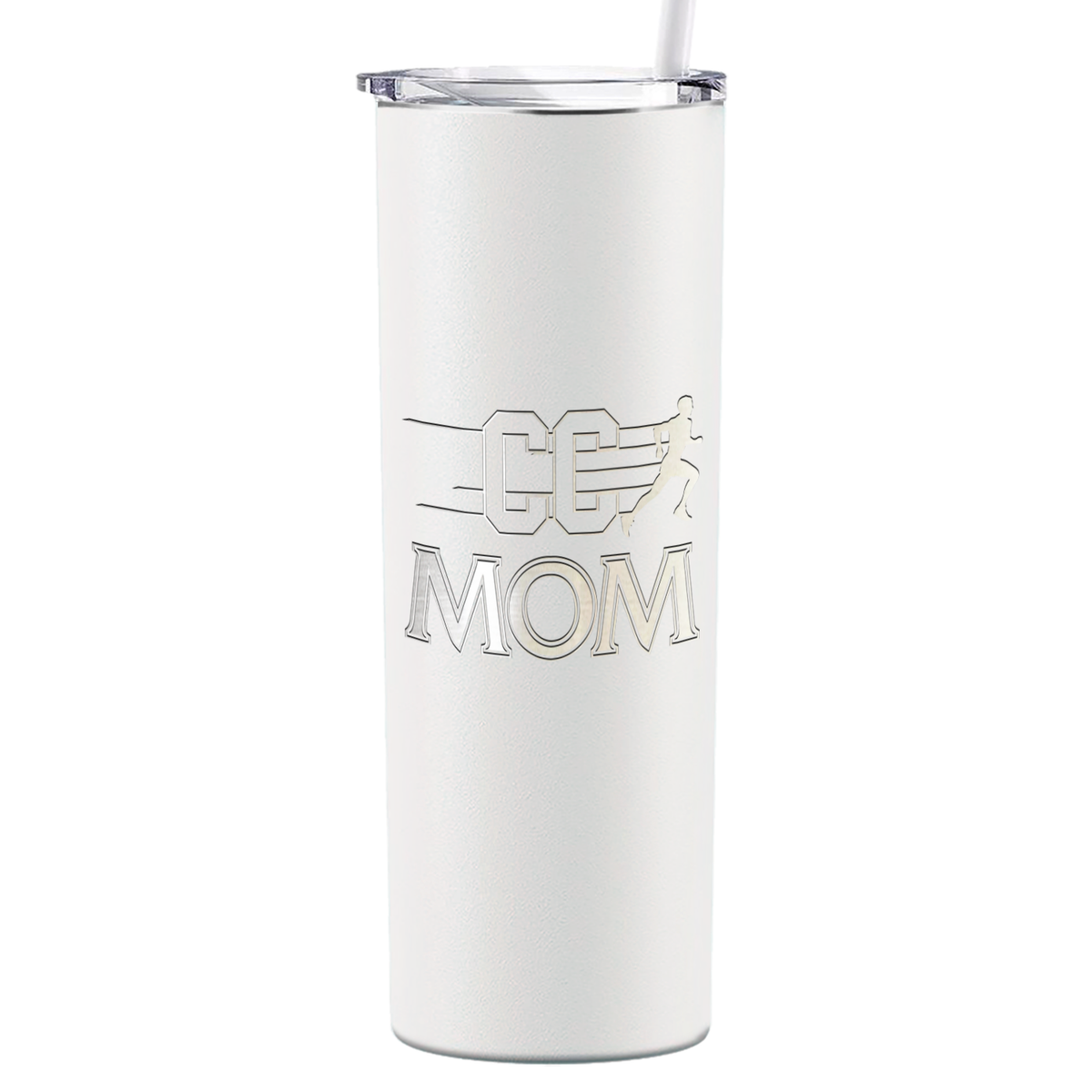 Cross Country Mom Laser Engraved on Stainless Steel Cross Country Tumbler