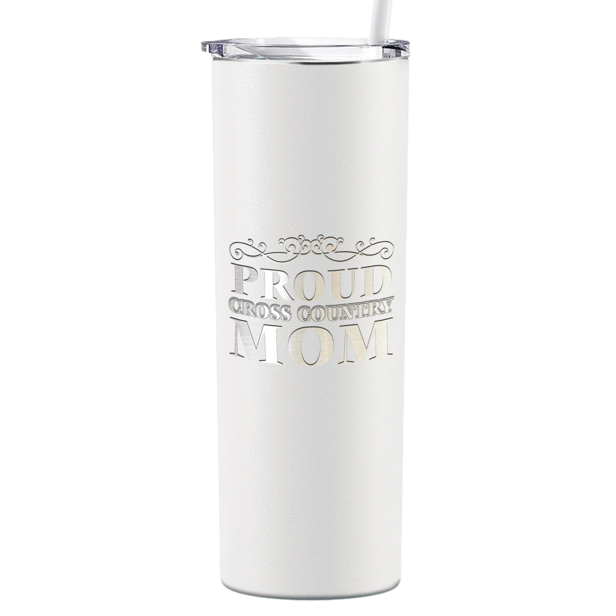 Proud Cross Country Mom Laser Engraved on Stainless Steel Cross Country Tumbler