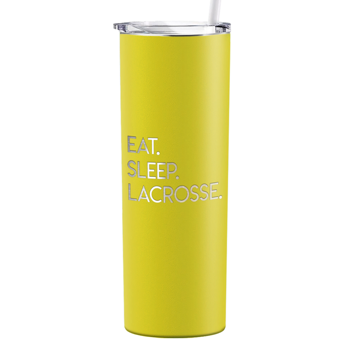 Eat Sleep Lacrosse Laser Engraved on Stainless Steel Lacrosse Tumbler