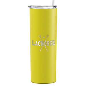 Lacrosse Sticks Laser Engraved on Stainless Steel Lacrosse Tumbler