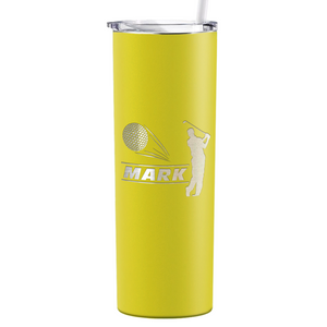 Personalized Golfer Laser Engraved on Stainless Steel Golf Tumbler