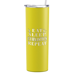 Eat Sleep Gymnastics Repeat Laser Engraved on Stainless Steel Gymnastics Tumbler