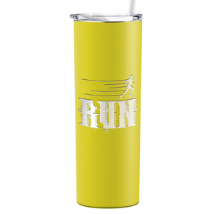 Run Laser Engraved on Stainless Steel Cross Country Tumbler