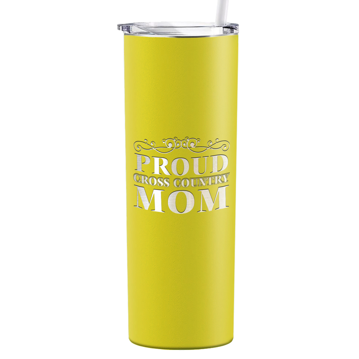 Proud Cross Country Mom Laser Engraved on Stainless Steel Cross Country Tumbler