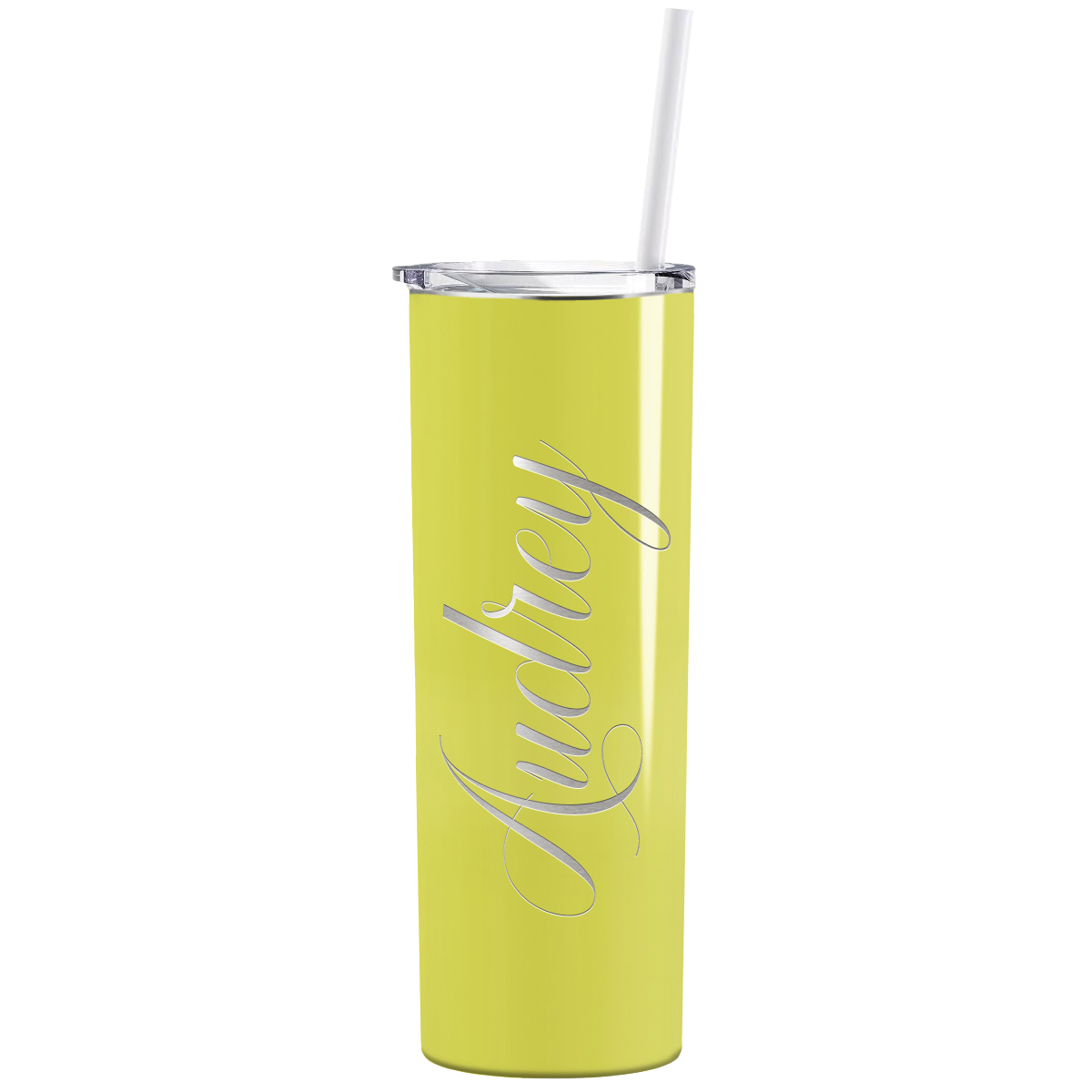 Personalized Engraved 20 oz Skinny 20oz Tumbler - Yellow Gloss