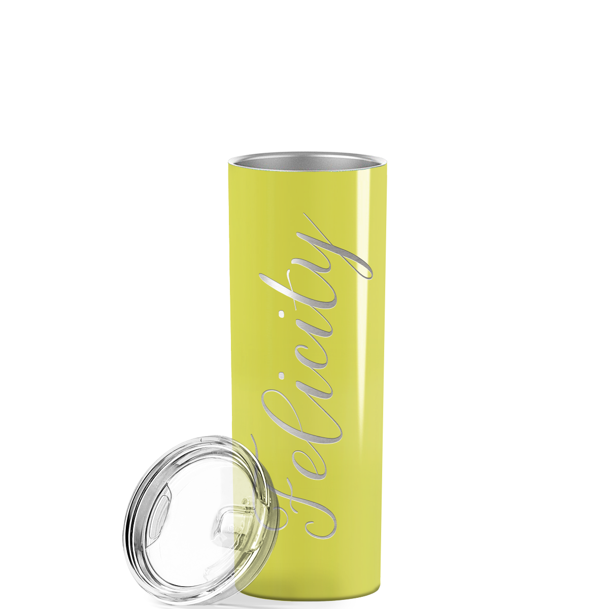 Personalized Engraved 20 oz Skinny 20oz Tumbler - Yellow Gloss