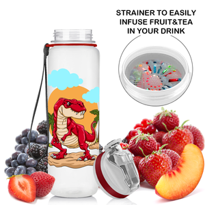 Red T-Rex Dinosaur Kids Bottle