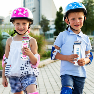 Blue T-Rex Dinosaur Personalized Kids Bottle with Straw 20oz Tritan™ Water Bottle