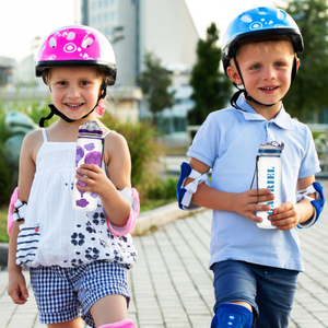 Purple Hot Air Balloon Personalized Kids Bottle with Straw 20oz Tritan™ Water Bottle