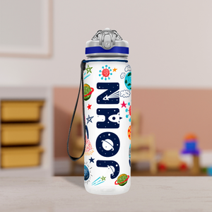 Space Rockets Personalized Kids Bottle with Straw 20oz Tritan™ Water Bottle